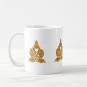 ペイズリーフローラアート・オレンジボホデコール コーヒーマグカップ (左)