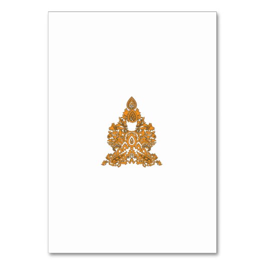 ペイズリーフローラアート・オレンジボホデコール テーブルナンバー (裏面)