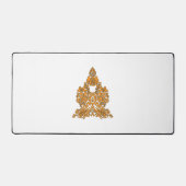 ペイズリーフローラアート・オレンジボホデコール デスクマット (正面)