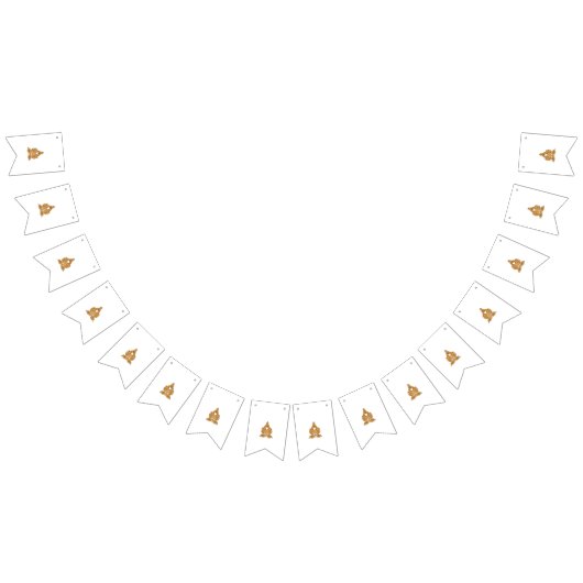 ペイズリーフローラアート・オレンジボホデコール バンティングフラッグ (全)