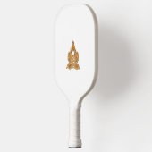 ペイズリーフローラアート・オレンジボホデコール ピックルボールラケット (左)