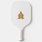 ペイズリーフローラアート・オレンジボホデコール ピックルボールラケット (裏面)