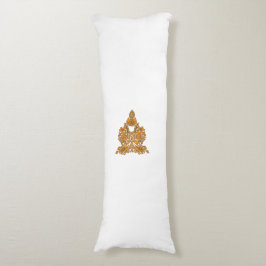 ペイズリーフローラアート・オレンジボホデコール ボディピロー