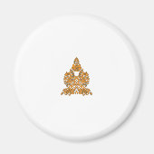 ペイズリーフローラアート・オレンジボホデコール マグネット (正面)