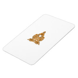 ペイズリーフローラアート・オレンジボホデコール マグネット