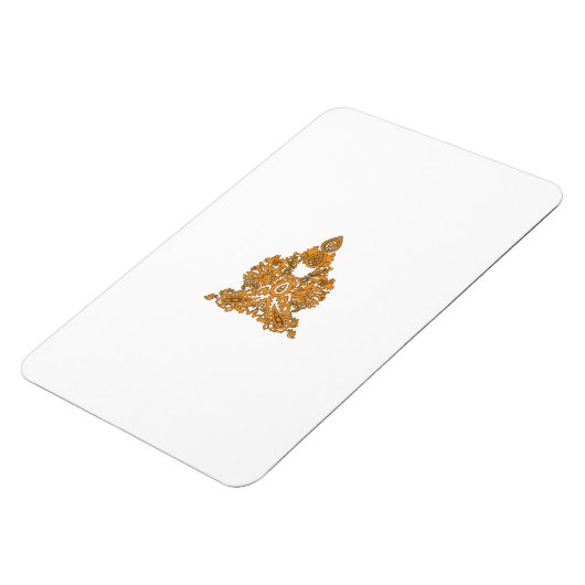 ペイズリーフローラアート・オレンジボホデコール マグネット (左側)