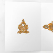 ペイズリーフローラアート・オレンジボホデコール 三つ折りカード (内部最初)