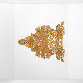 ペイズリーフローラアート・オレンジボホデコール 三つ折りカード (内部中)