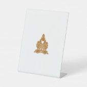 ペイズリーフローラアート・オレンジボホデコール 台座サイン (正面)