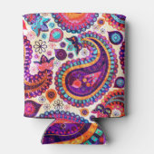 ペイズリーフローラインディアンシームレスオーナメント 缶クーラー (裏面)