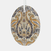 ペイズリーフローラ:シカラフルームレスデザイン ガラスオーナメント (正面左)