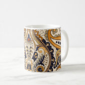 ペイズリーフローラ：シカラフルームレスデザイン コーヒーマグカップ (正面右)