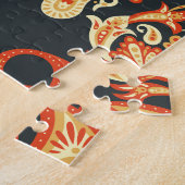 ペイズリーフローラ：東洋の民族シームレス ジグソーパズル (側面)