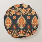ペイズリーフローラ:東洋の民族シームレス ラウンドクッション (裏面)