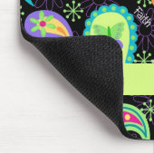 ペイズリーブラックカラフルパタモダンーンモノグラム マウスパッド (コーナー)