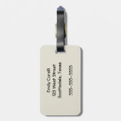 ペイズリーブルーインディアンボホアートパターン ラゲッジタグ (裏面縦)