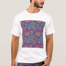 ペイズリーブルームタペストリー - 華やかな花の融合 Tシャツ