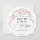 ペイズリーヘンナデザイン結婚式招待状カード 招待状 (正面)