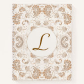 ペイズリーベージエステモダンティックTan Brown Init. ノートブック (正面)