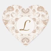ペイズリーベージエステモダンティックTan Brown Init. ハートシール (正面)