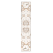 ペイズリーベージエステモダンティックTan Brown Init. ミディアムテーブルランナー (正面)