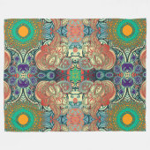 ペイズリーモザイクパターンI +あなたのアイディア フリースブランケット (正面(横))