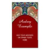 ペイズリーモザイクパターンI +あなたのアイディア マグネット名刺 (正面縦)