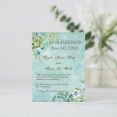 ペイズリーモダンフローラフローリッシュ結婚スワール 案内ポストカード (スタンド正面)