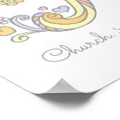 ペイズリーモノグラムアート女の子の名前と意味ポスター ポスター (角)