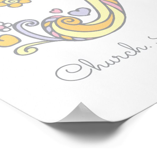 ペイズリーモノグラムアート女の子の名前と意味ポスター ポスター (角)