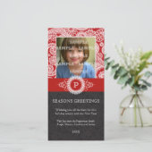 ペイズリーモノグラムホリデーフォトカード シーズンカード (スタンド正面)