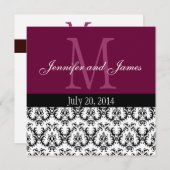 ペイズリーモノグラム結婚式招待状ワイン 招待状 (正面/裏面)