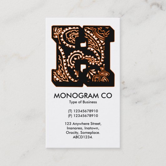ペイズリーモノグラム – H 名刺 (正面)