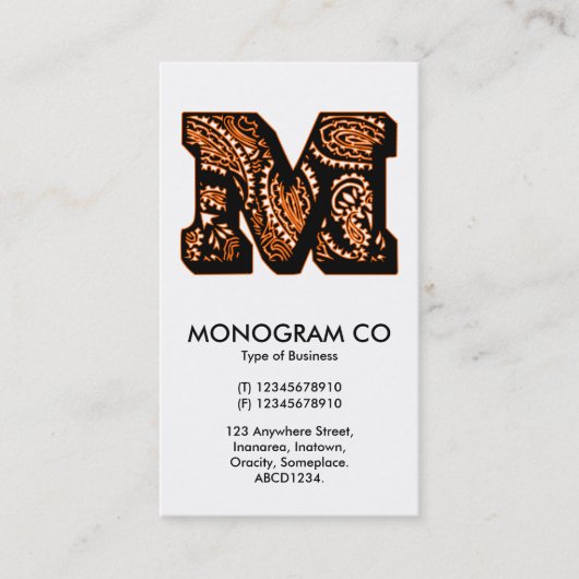 ペイズリーモノグラム – M 名刺 (正面)