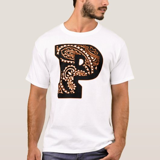 ペイズリーモノグラム – P Tシャツ (正面)