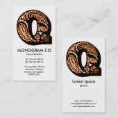 ペイズリーモノグラム – Q 名刺 (正面/裏面)