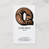 ペイズリーモノグラム – Q 名刺 (裏面)