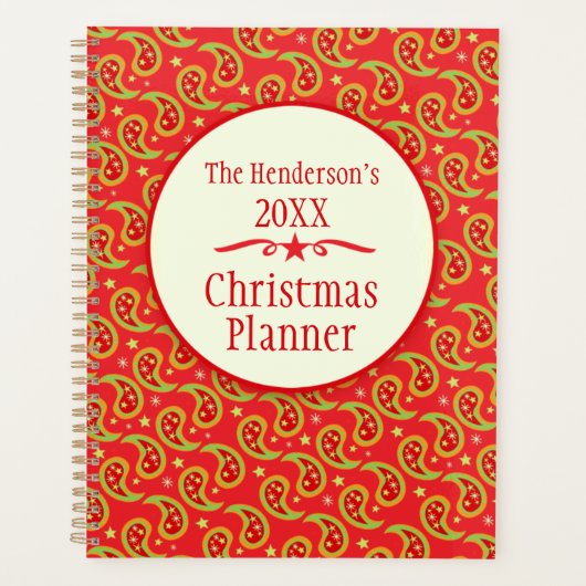 ペイズリーレッドファミリーのカウントダウンにクリスマスプランナー プランナー手帳 (正面)