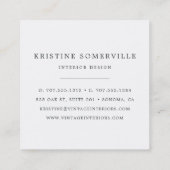 ペイズリーレースススクエアビジネスカード | Nimbusグレー スクエア名刺 (裏面)