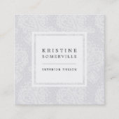 ペイズリーレースススクエアビジネスカード | Nimbusグレー スクエア名刺 (正面)