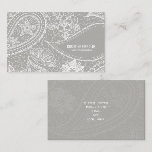 ペイズリーレース名刺 名刺 (正面/裏面)