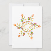 ペイズリーロータスフラワーインディアンブリデスメイドランチョン 招待状 (裏面)