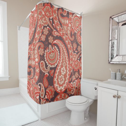 ペイズリーヴィンテージシームレスパターン。幻想的な花 シャワーカーテン (インサイチュ)