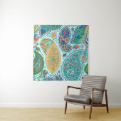 ペイズリーヴィンテージフローラモチーフのエスニック的シームレスな背景 タペストリー (インサイチュ)