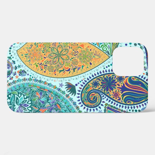 ペイズリーヴィンテージフローラモチーフのエスニック的シームレスな背景 Case-Mate iPhoneケース (裏面 (横))