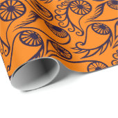 ペイズリー予測できなアイパターン不気味な面白いハロウィーン ラッピングペーパー (ロールコーナー)
