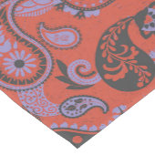 ペイズリー伝統的リノカット鮮やかなオレンジ色の紫 ショートテーブルランナー (コーナー)