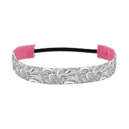 ペイズリー入り手描き柄ヘアバンド アスレチックヘッドバンド