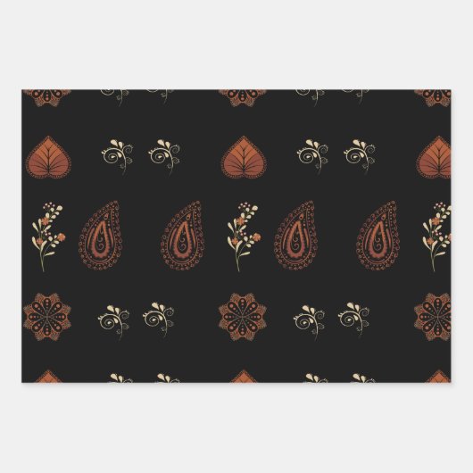 ペイズリー包装紙 ラッピングペーパーシート (正面)