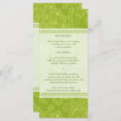 ペイズリー印象緑のメニューラックカード メニュー (正面/裏面)